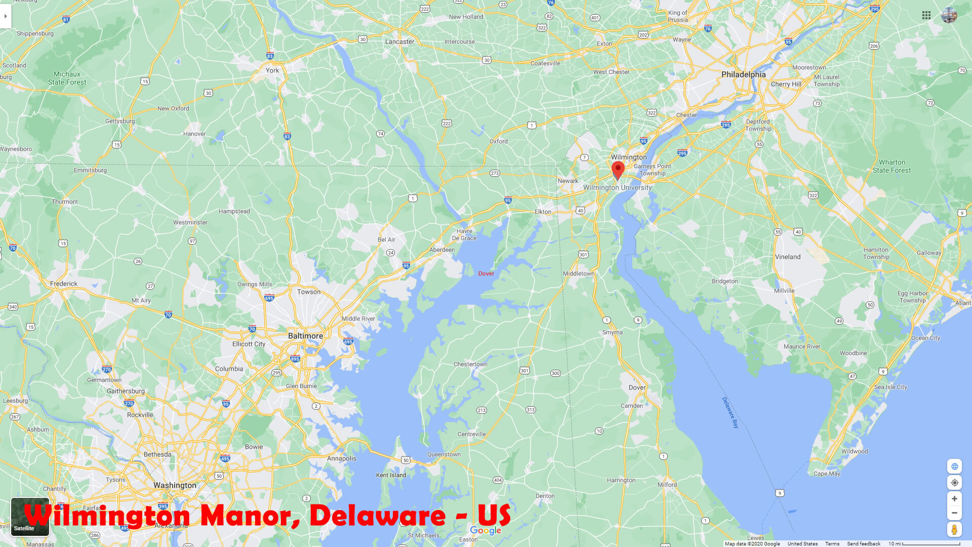 Wilmington Manor Neighbourhood Carte Delaware EU